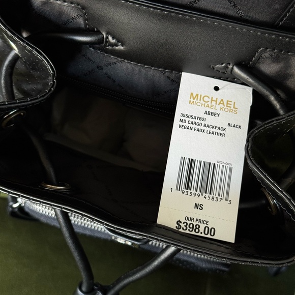 New Michael Kors Abbey Medium Perforated Backpack - Black main image 7